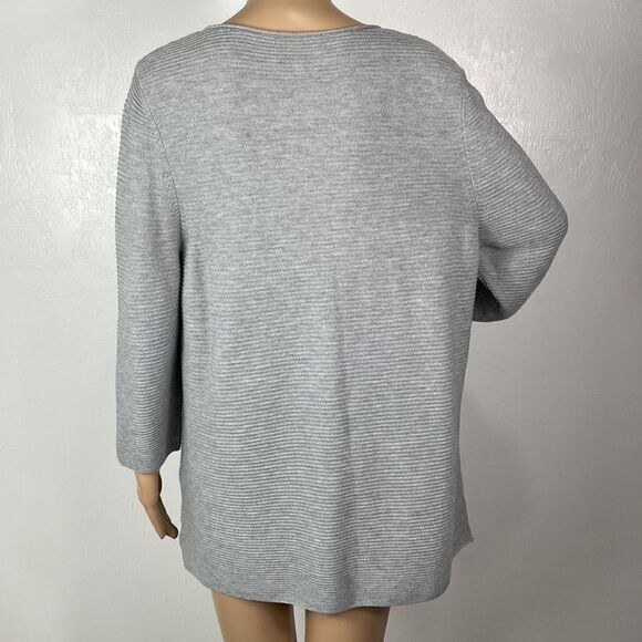 Monari cotton blend ribbed knit scoop neck lightweight Pullover Tunic size L - Picture 4 of 8